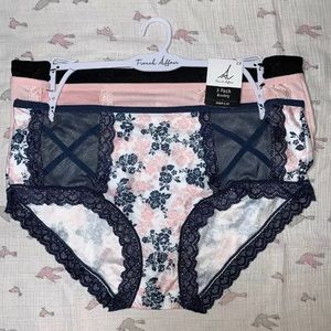 3 pack boyleg laced underwear ( multi color )